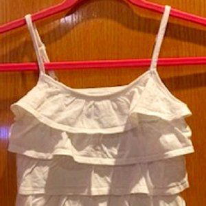 Girl's CHEROKEE Cotton White Front Ruffled Pullover Tank Top Sz: L (10/12)